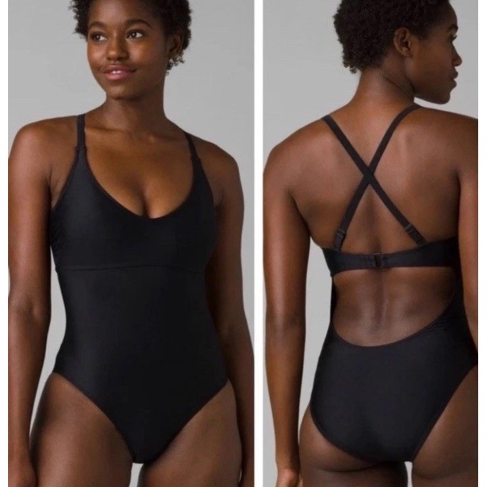 prAna Womens Marina One Piece Swimsuit Black Size Large 36D